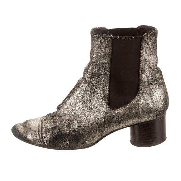 Isabel Marant Women's Size 36 Danae Ankle Leather Glittered Boots Silver - Picture 1 of 14